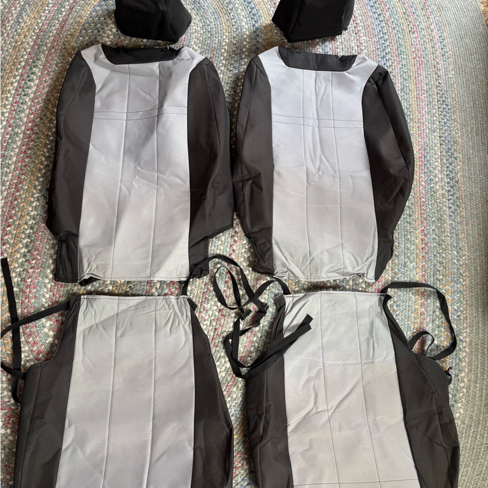 Caltrend Black and Gray Canvas Car Seat Covers